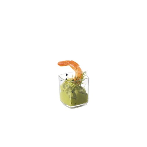 10 Verrines jetables CUBE 6cl Ø43x50mm PS alimentaire Transparent - Henri Julien
