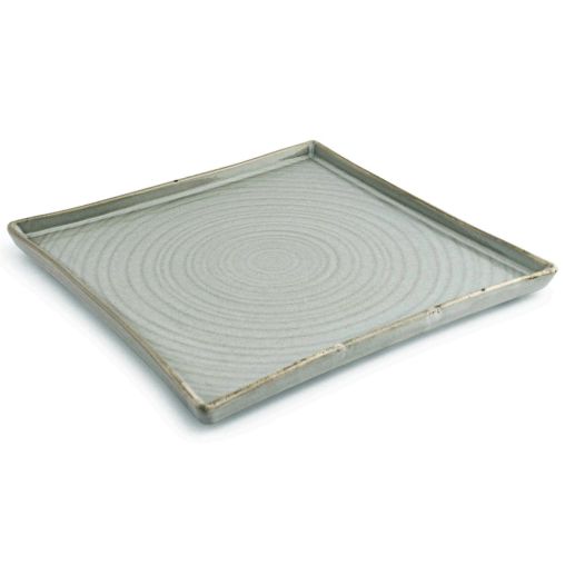Assiette plate carrée LINE 270x270mm Porcelaine Grey - Henri Julien