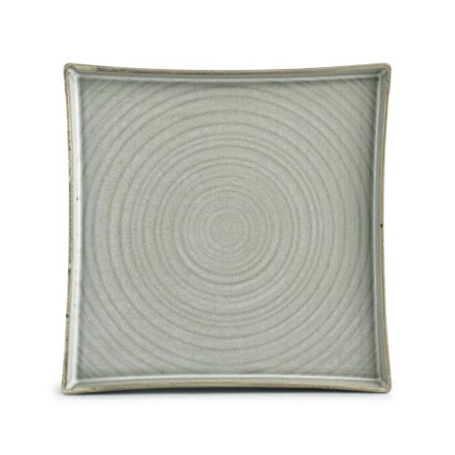Assiette plate carrée LINE 270x270mm Porcelaine Grey - Henri Julien