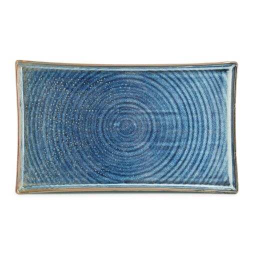 Assiette plate rectangulaire LINE 330x200mm Porcelaine Blue - Henri Julien