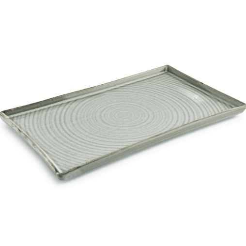 Assiette plate rectangulaire LINE 330x200mm Porcelaine Grey - Henri Julien
