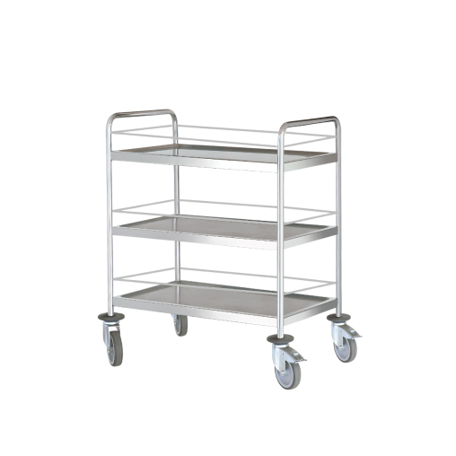 Chariot de Service inox 3 plateaux avec bord antichute - Pujadas - Henri Julien