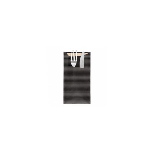 100 Sachets Kraft pour Couverts + Serviettes Noir/Crème La Boîte de 100 - Henri Julien
