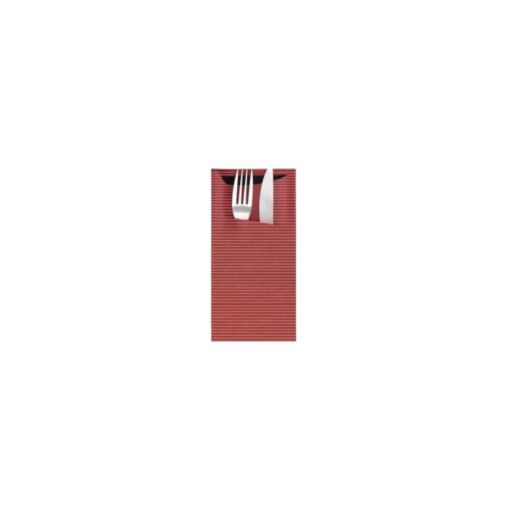 100 Sachets Kraft pour Couverts + Serviettes Bordeaux/Noir - Henri Julien