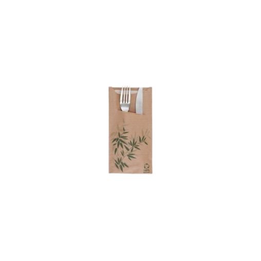 100 Sachets Kraft pour Couverts + Serviettes Naturel/Naturelle - Henri Julien