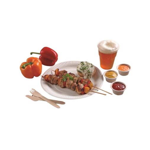 100 Assiettes Plate Carton ø230mm - Henri Julien