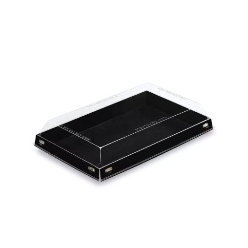 20 Boîtes Carton + couvercles 450ml 180x125x33mm Noir - Henri Julien