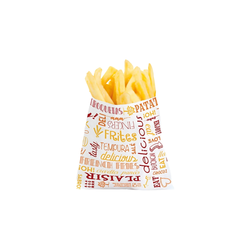1000 Sachets à frites PAROLE 120x120mm 35g/m² Papier ingraissable Blanc - Henri Julien