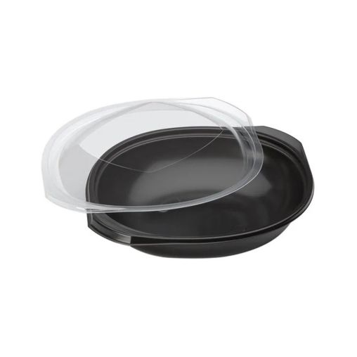25 Assiettes avec couvercle WOKIPACK Ø192 PP Noir - Henri Julien
