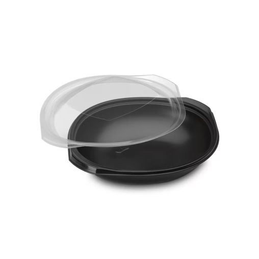 25 Assiettes avec couvercle WOKIPACK Ø170mm PP Noir - Henri Julien