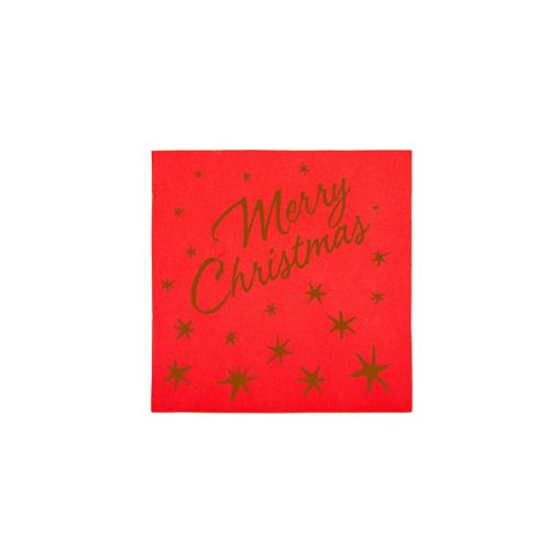 50 Serviettes Noël Rouge 40x40cm - Biodégradables - Henri Julien