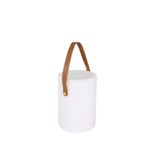 Lampe de table Led Cylindrique avec Anse en Cuir - Henri Julien