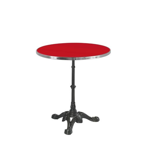 Plateau de table cerclé inox WERZALIT Ø70cm Rouge - Henri Julien