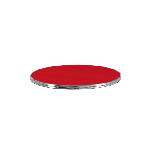 Plateau de table cerclé inox WERZALIT Ø70cm Rouge - Henri Julien