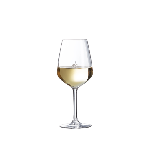 Verre à pied Vina Juliette 30cl gravure Grappe + 3 lignes de contenance - Arcoroc - Henri Julien