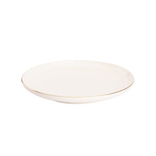 Assiette plate LIGNE D'OR Ø270mm Porcelaine Blanc Filet Or - Henri Julien