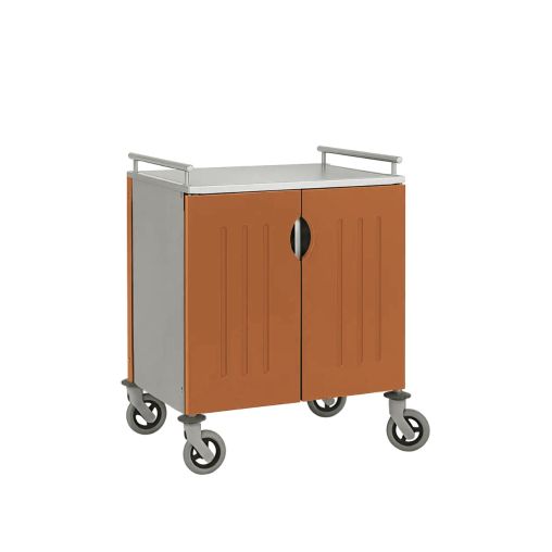 Chariot inox 4 portes 2 compartiments GN1/1 Terracotta - Henri Julien