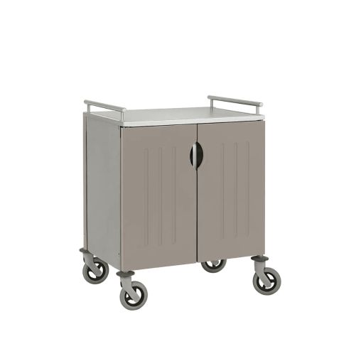 Chariot inox 4 portes 2 compartiments GN1/1 Taupe - Henri Julien