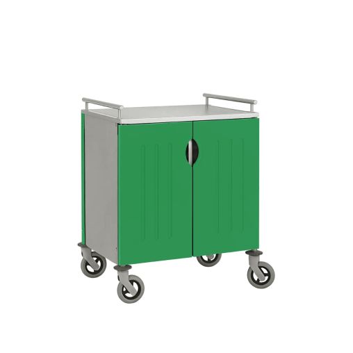 Chariot inox 4 portes 2 compartiments GN1/1 Vert - Henri Julien