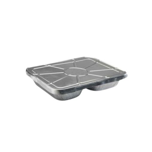 100 Barquettes Repas Alu jetable 3 compartiments (PC3 Haut) - Henri Julien