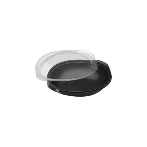 25 Assiettes avec couvercle WOKIPACK 500cc Ø170xh41mm PP Noir - Henri Julien
