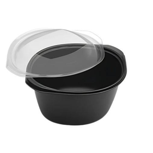 25 Marmites avec couvercle WOKIPACK Ø200mm PP Noir - Henri Julien