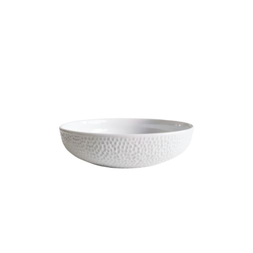 Salad bowl MARTELO martelée Ø200xh48mm Porcelaine Blanc - Henri Julien