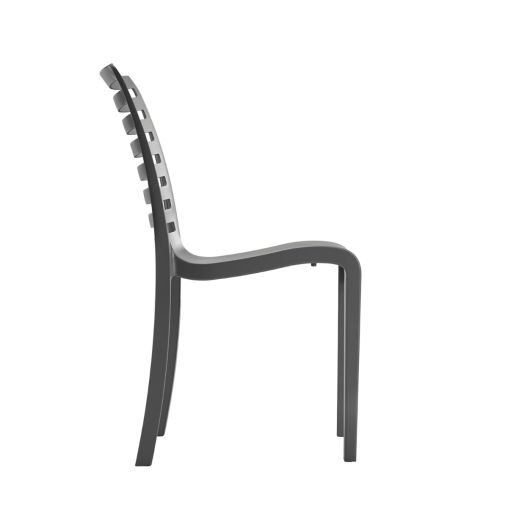 Chaise SLAT Polypropylène 50,5x58xh88cm Anthracite - Grosfillex - Henri Julien