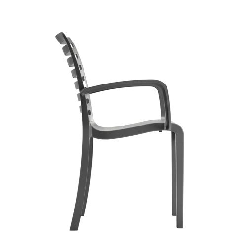 Fauteuil SLAT Polypropylène 58x60xh88cm Anthracite - Grosfillex - Henri Julien