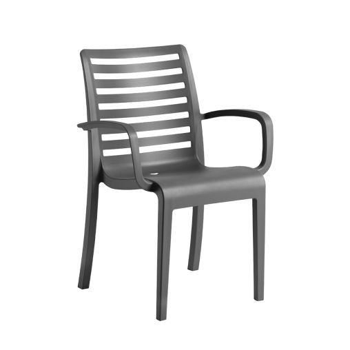 Fauteuil SLAT Polypropylène 58x60xh88cm Anthracite - Grosfillex - Henri Julien