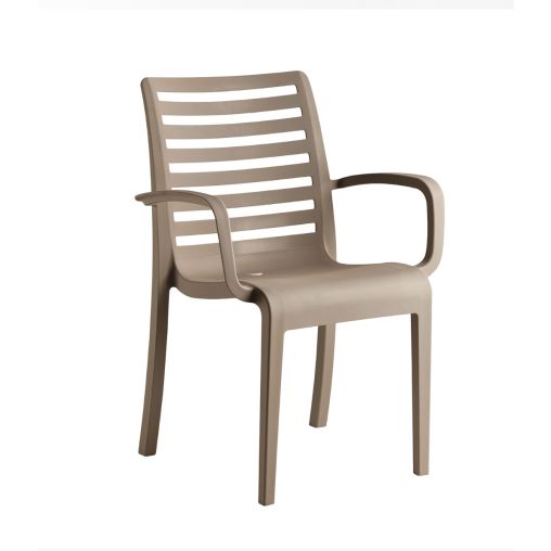 Fauteuil SLAT Polypropylène 58x60xh88cm Taupe - Grosfillex - Henri Julien