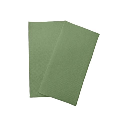1200 Serviettes 2 épaisseurs DOUBLE POINT 38x38cm pliage en 8 Vert Olive - Henri Julien