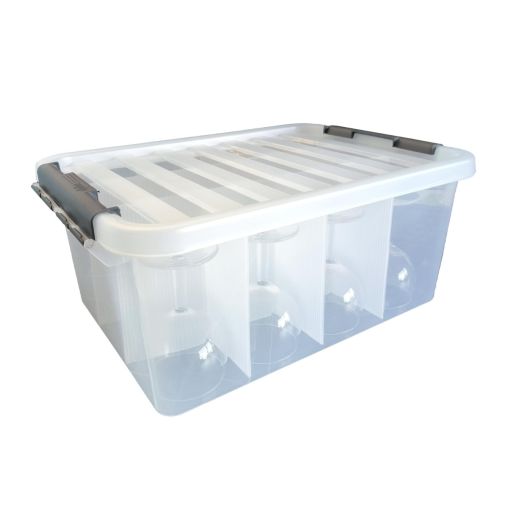 Boîte de rangement 12 cases CLIP'BOX 400x290x180mm Polypropylène + 12 Verres BALLON 19cl - Henri Julien