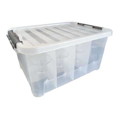 Boîte de rangement 12 cases CLIP'BOX 440x310x230mm Polypropylène + 12 Verres BALLON 25cl - Henri Julien