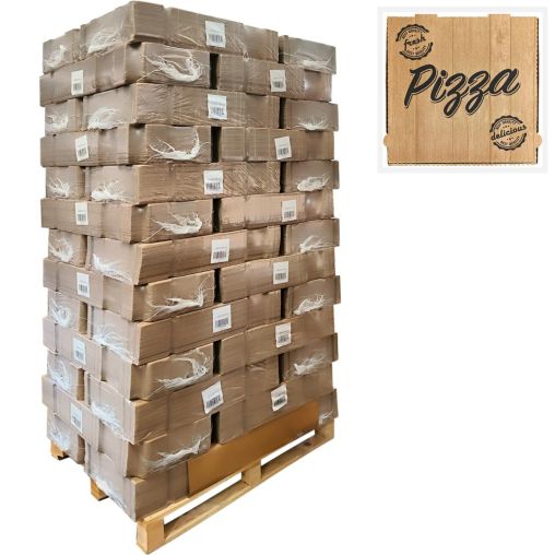 2400 Boîtes à pizza 40x40cm Carton Kraft - La palette - Henri Julien