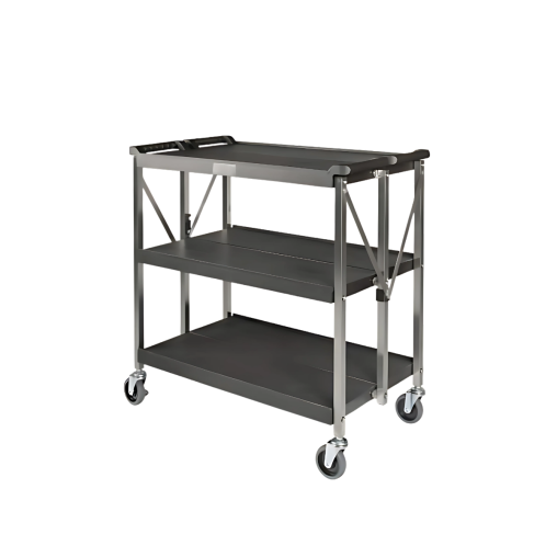 Chariot de service pliable 3 étagères aluminium - Henri Julien