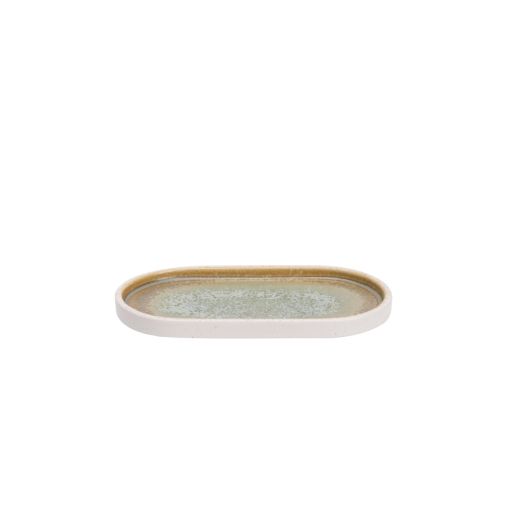 Assiette ovale COCO VERT 205x115xh20mm Porcelaine Vert - Henri Julien
