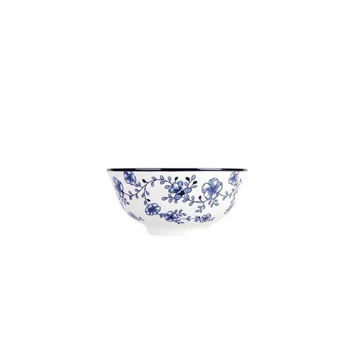 Bol FLORE Ø150xh80mm 60cl Porcelaine Blanc et bleu - Henri Julien