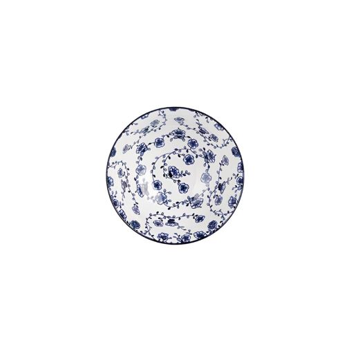 Bol FLORE Ø150xh80mm 60cl Porcelaine Blanc et bleu - Henri Julien