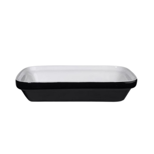 Plat à Gratin Gourmet Noir intérieur blanc 190X130 - Henri Julien