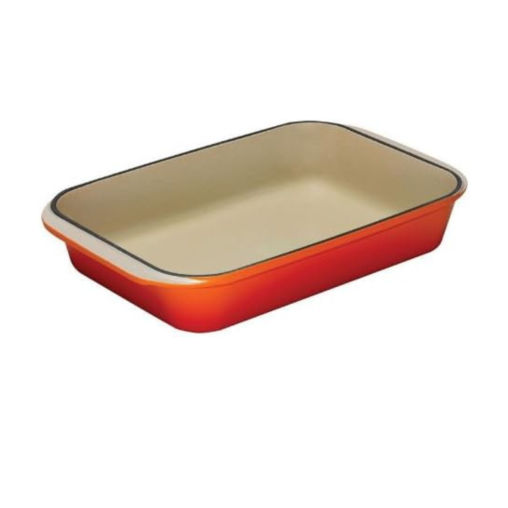 Plat Rectangle 'MM' Fonte culinaire 33,5X21,5 Rubis - Henri Julien
