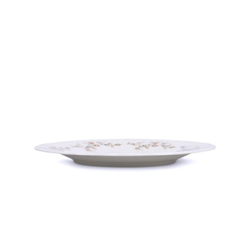 Assiette plate RETRO BROWN FLOWER Ø275mm Porcelaine Blanc - Henri Julien