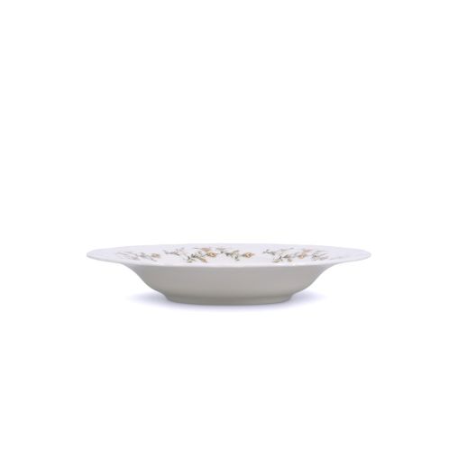 Assiette creuse RETRO BROWN FLOWER Ø235xh39mm Porcelaine Blanc - Henri Julien