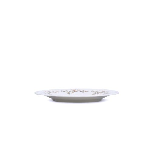 Assiette plate RETRO BROWN FLOWER Ø205mm Porcelaine Blanc - Henri Julien