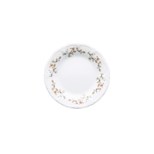 Assiette plate RETRO BROWN FLOWER Ø160mm Porcelaine Blanc - Henri Julien
