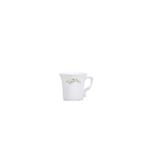 Tasse à café RETRO BROWN FLOWER 11cl Ø68xh65mm Porcelaine Blanc - Henri Julien