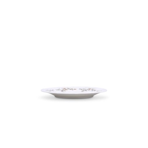 Soucoupe à thé RETRO BROWN FLOWER Ø165mm Porcelaine Blanc - Henri Julien