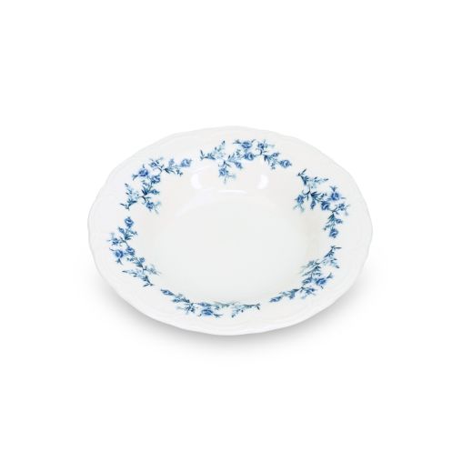 Assiette creuse RETRO BLUE FLOWER Ø235xh39mm Porcelaine Blanc - Henri Julien