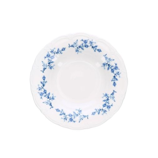 Assiette creuse RETRO BLUE FLOWER Ø235xh39mm Porcelaine Blanc - Henri Julien