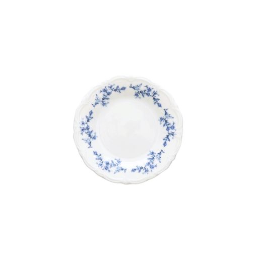 Assiette plate RETRO BLUE FLOWER Ø160mm Porcelaine Blanc - Henri Julien